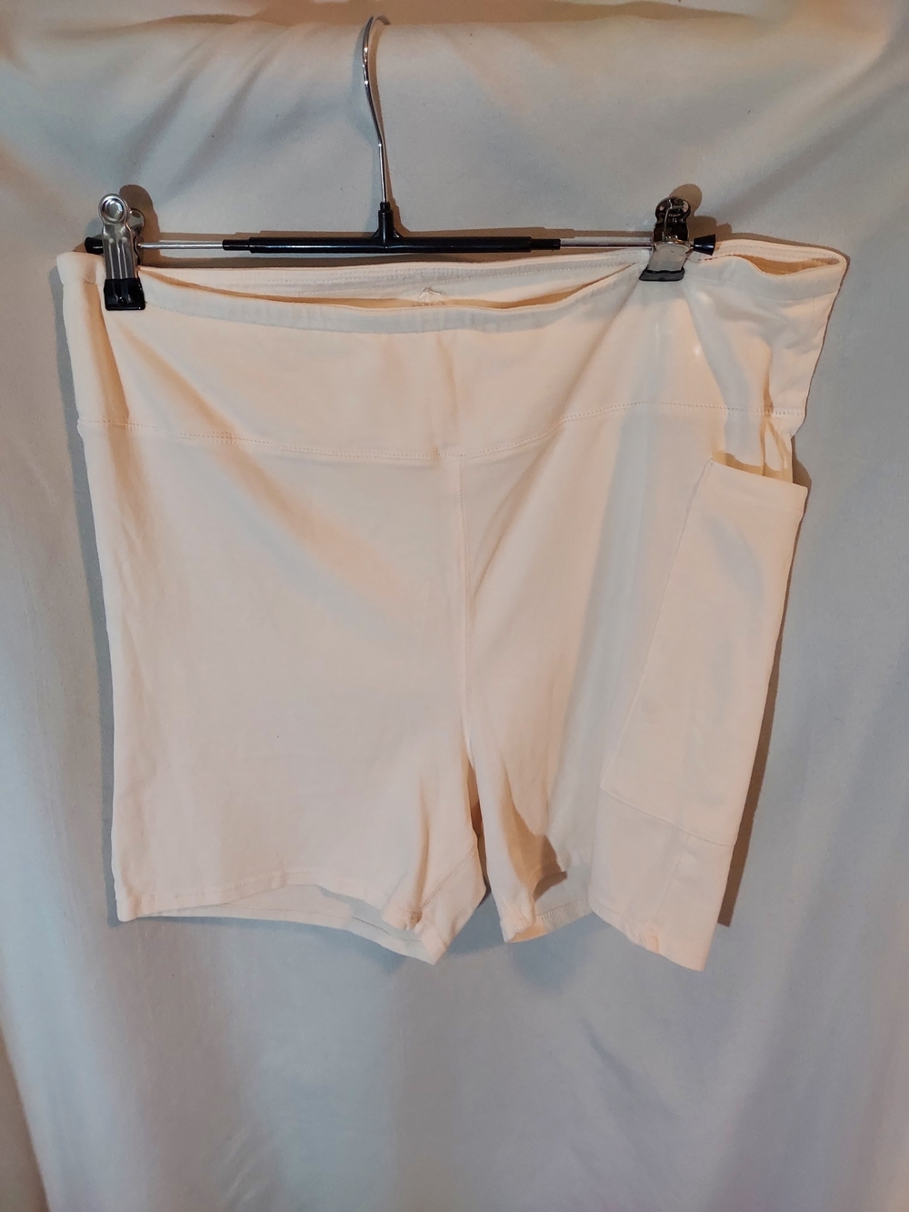 FP Movement Free People Cream High Waisted Bike Shorts with Pocket Sz XL